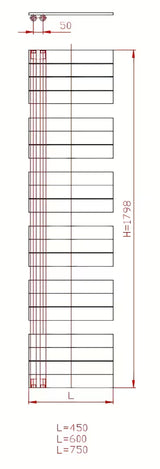 Kombinirani kupaonski radijator Thermal Trend Oliver 179x60 cm u antracit boji