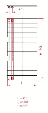 Kombinirani kupaonski radijator Thermal Trend Oliver 60x93 cm u antracit boji