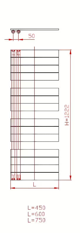 Kombinirani kupaonski radijator Thermal Trend Oliver 60x122 cm u antracit boji