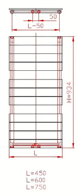 Antracitni kombinirani radijator Thermal Trend Viktor 93x60 cm prikladan za kupaonicu i sušenje ručnika.