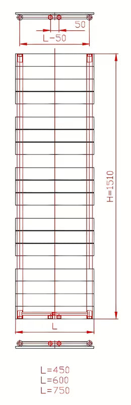 Kombinirani radijator Thermal Trend Viktor 151x60 cm u antracit boji pro za kupaonicu i sušenje ručnika.