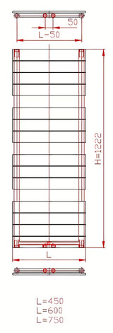 Kombinirani radijator Thermal Trend Viktor 122x60 cm u antracit boji pro za kupaonicu