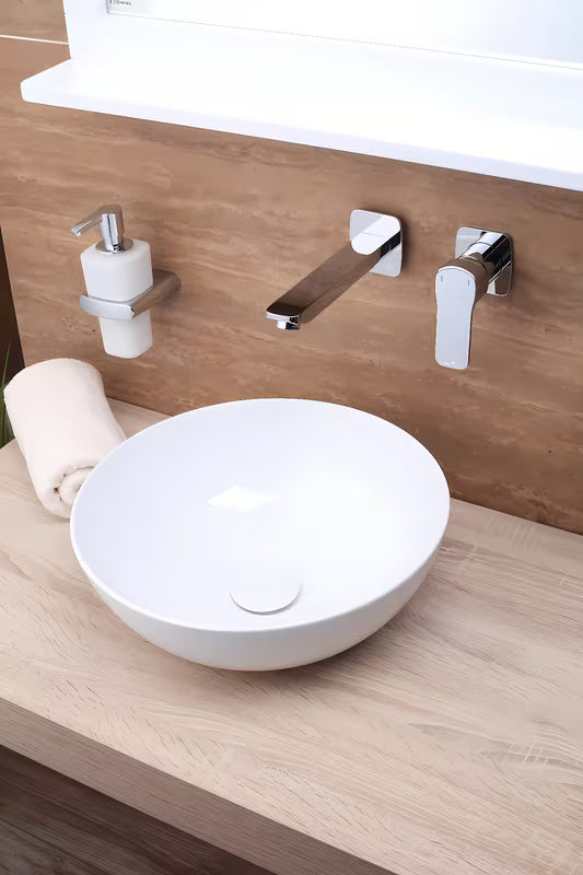 Bijeli umivaonik na ploču Triomini Slim 38,5 x 38,5 cm od tankostijene keramike