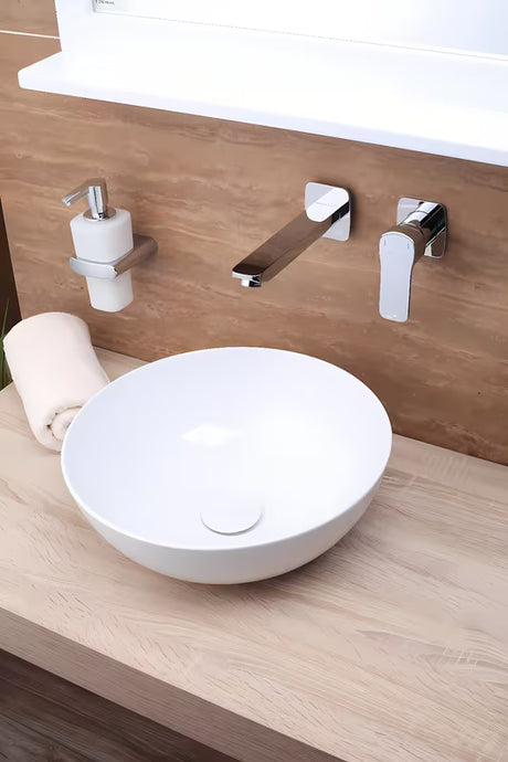 Bijeli umivaonik na ploču Triomini Slim 38,5 x 38,5 cm od tankostijene keramike