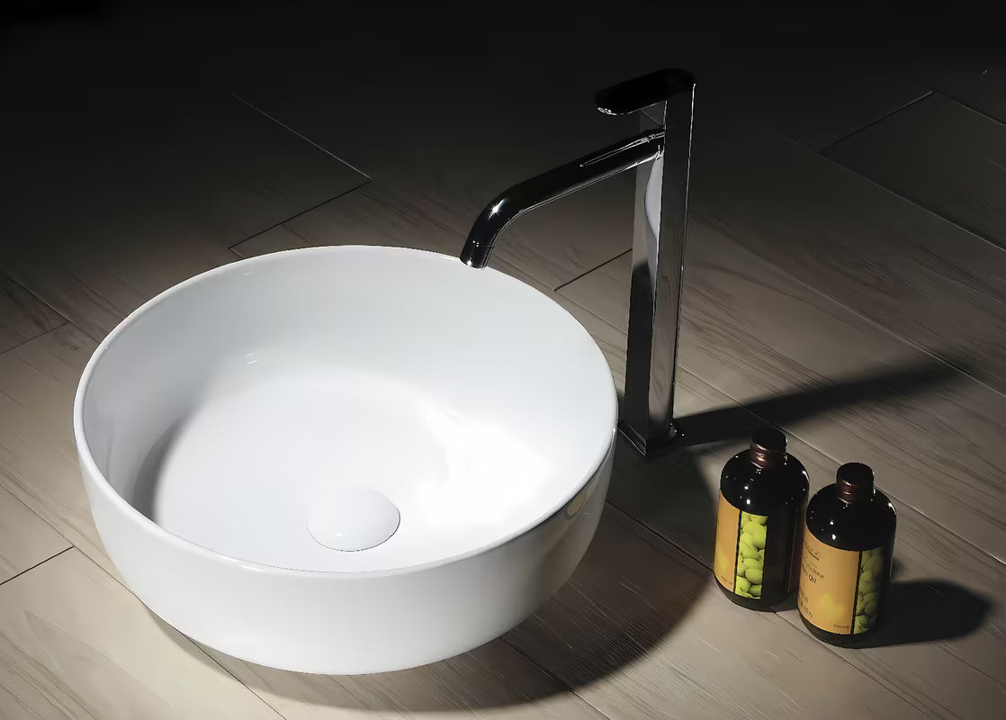 Bijeli umivaonik na ploču SIKO Triomini Slim od tanke keramike 38,5x38,5 cm bez preljeva