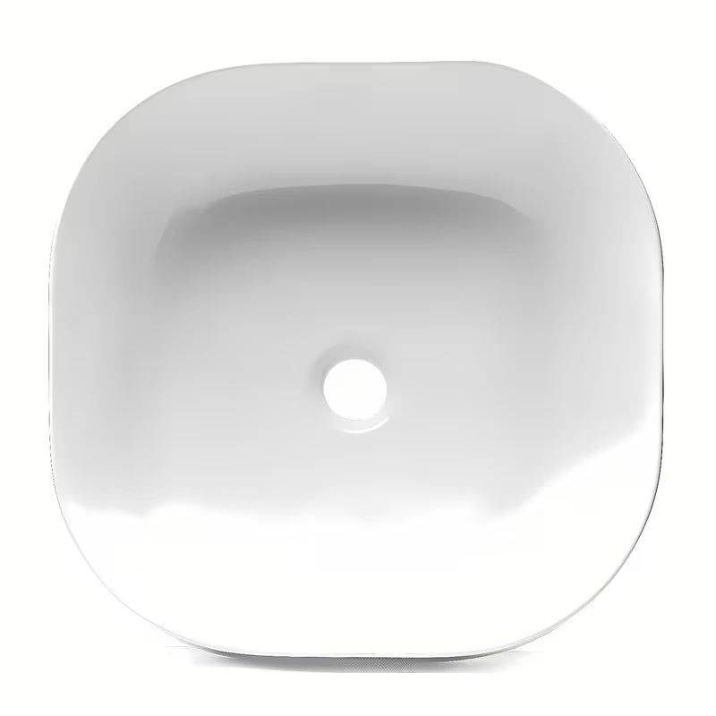 Bijeli umivaonik na ploču Triomini Slim od tanke keramike, izvedba bez preljeva.