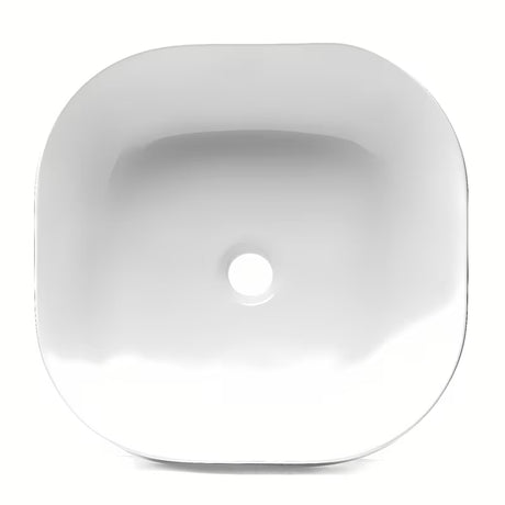 Bijeli umivaonik na ploču Triomini Slim od tanke keramike, izvedba bez preljeva.