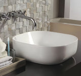 Bijeli umivaonik na ploču Triomini Slim od tanke keramike, izvedba bez preljeva.