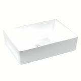 Bijeli četvrtasti umivaonik na ploču Triomini Slim od tanke keramike, 55 x 39 cm