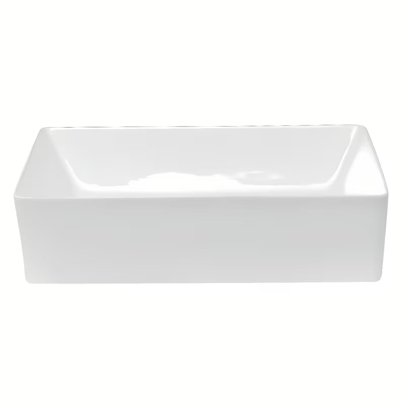 Bijeli četvrtasti umivaonik na ploču Triomini Slim od tanke keramike, 55 x 39 cm