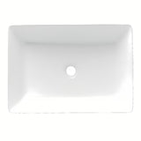 Bijeli četvrtasti umivaonik na ploču Triomini Slim od tanke keramike, 55 x 39 cm