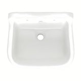 Bijeli viseća keramički servisni izljevnik Vitra s preljevom, dimenzije 43x37 cm.