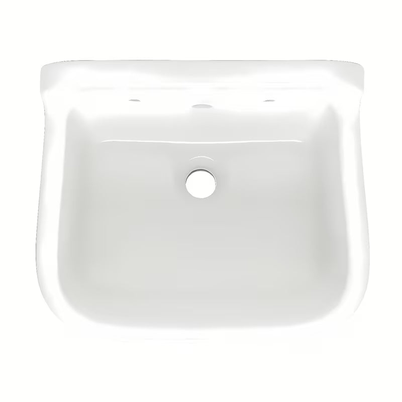 Bijeli viseća keramički servisni izljevnik Vitra s preljevom, dimenzije 43x37 cm.