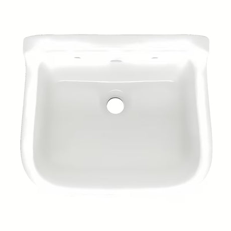 Bijeli viseća keramički servisni izljevnik Vitra s preljevom, dimenzije 43x37 cm.