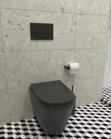Crni viseća WC školjka vitra Integra s wc daskom soft Close i ispiranjem Rim-Ex