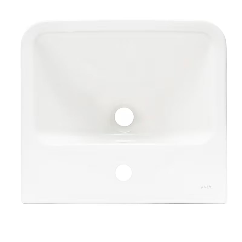 Bijeli viseće keramički umivaonik vitra Integra 45x40 cm s otvorom pro za slavinu u sredini