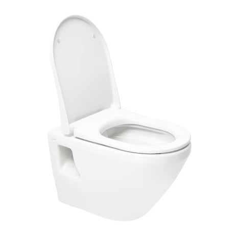 Bijeli viseća WC školjka vitra Integra bez sustava za ispiranje s tehnologijom Rim-Ex i sjedalom soft Close.