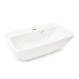 Bijeli viseći umivaonik Vitra Integra 60x36 cm od keramike s otvorom pro za slavinu u sredini i preljevom.