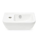 Bijeli keramički mali umivaonik Vitra Integra 37x22 cm s otvorom za pro slavinu lijevo u sjajnoj izvedbi