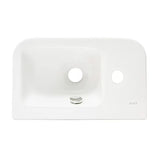 Bijeli keramički mali umivaonik Vitra Integra 37x22 cm s otvorom za pro slavinu lijevo u sjajnoj izvedbi