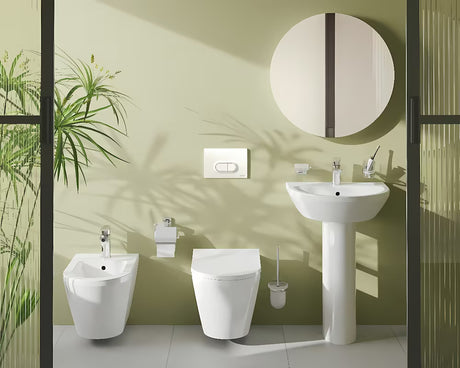 Bijeli viseći bide Vitra Integra s otvorom za slavinu i preljevom