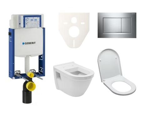 Viseći WC set vitra Integra za ugradnju u zid s modulom, vodokotlićem Geberit i sjedalom.