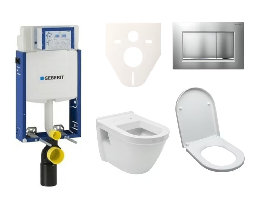Viseći WC set vitra Integra s ugradbenim modulom i vodokotlićem Geberit pro za modernu kupaonicu