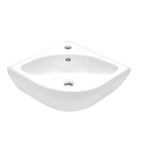 Bijeli kutne mali umivaonik vitra Integra 56x40 cm s preljevom i otvorom pro za slavinu u sredini