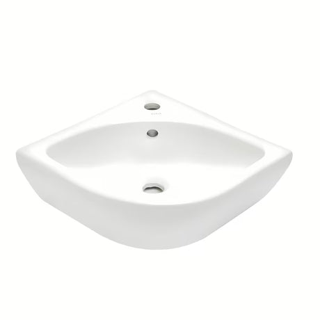 Bijeli kutne mali umivaonik vitra Integra 56x40 cm s preljevom i otvorom pro za slavinu u sredini