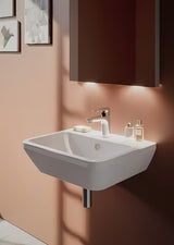 Bijeli viseće keramički umivaonik vitra Integra 45x40 cm s otvorom pro za slavinu u sredini