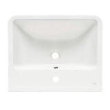 Bijeli viseće keramički umivaonik vitra Integra 55x45 cm s otvorom pro za slavinu u sredini i preljevom.