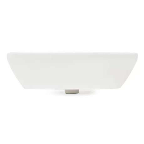 Bijeli viseće keramički umivaonik vitra Integra 55x45 cm s otvorom pro za slavinu u sredini i preljevom.