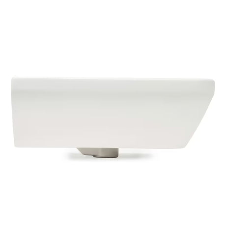 Bijeli viseće keramički umivaonik vitra Integra 55x45 cm s otvorom pro za slavinu u sredini i preljevom.