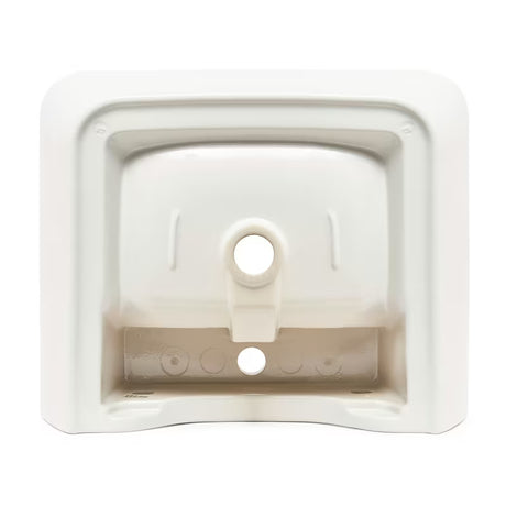 Bijeli viseće keramički umivaonik vitra Integra 55x45 cm s otvorom pro za slavinu u sredini i preljevom.