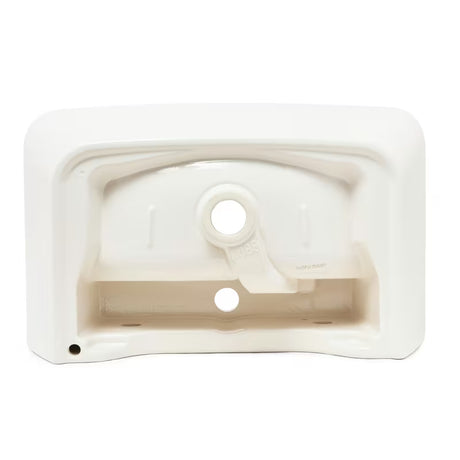 Bijeli viseći umivaonik Vitra Integra 60x36 cm od keramike s otvorom pro za slavinu u sredini i preljevom.