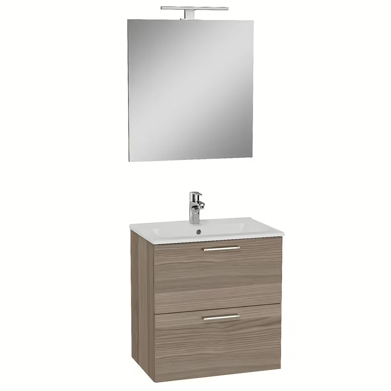 Kupaonski set Vitra Mia 59 x 39,5 cm u dekoru cordoba s ormarićem, umivaonikom, ogledalom i LED rasvjetom