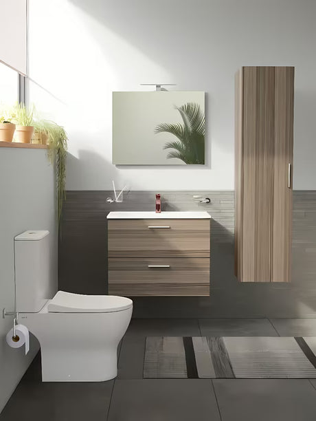 Kupaonski set Vitra Mia 59 x 39,5 cm u dekoru cordoba s ormarićem, umivaonikom, ogledalom i LED rasvjetom