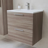 Kupaonski set Vitra Mia 59 x 39,5 cm u dekoru cordoba s ormarićem, umivaonikom, ogledalom i LED rasvjetom