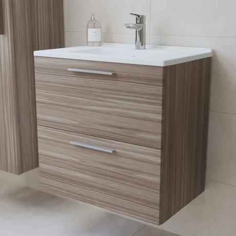 Kupaonski set Vitra Mia 59 x 39,5 cm u dekoru cordoba s ormarićem, umivaonikom, ogledalom i LED rasvjetom