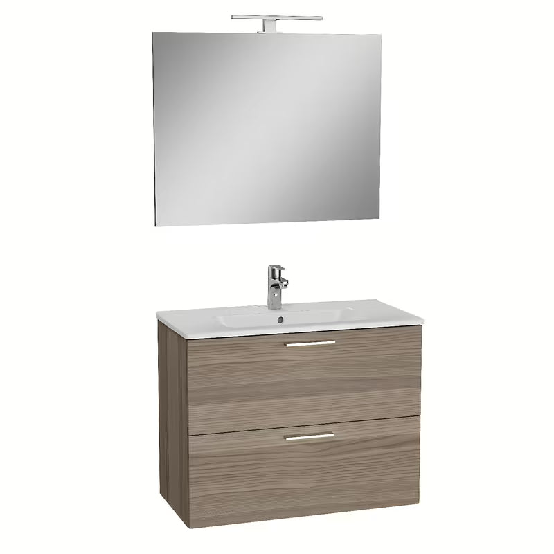 Kupaonski set Vitra Mia 79 x 39,5 cm u dekoru cordoba s ormarićem, umivaonikom, ogledalom i LED rasvjetom
