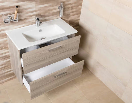 Kupaonski set Vitra Mia 79 x 39,5 cm u dekoru cordoba s ormarićem, umivaonikom, ogledalom i LED rasvjetom