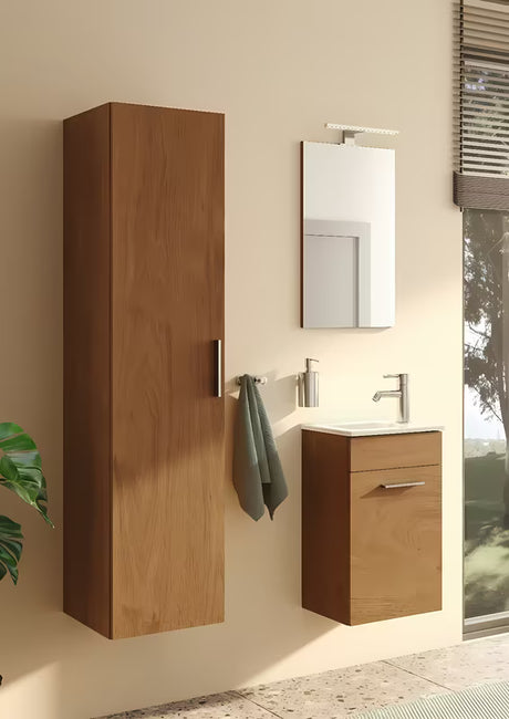 Kompaktni kupaonski set Vitra Mia 39x28 cm u dekoru zlatni hrast s ormarićem, umivaonikom i ogledalom