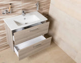 Kupaonski set Vitra Mia 79 x 39,5 cm u dekoru cordoba s ormarićem, umivaonikom, ogledalom i LED rasvjetom