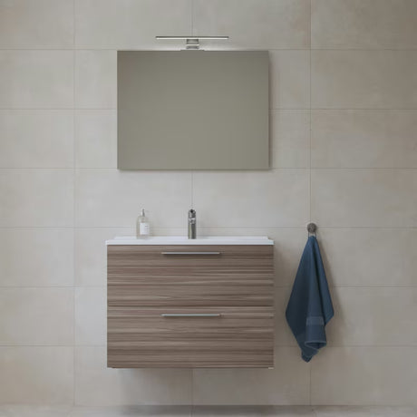 Kupaonski set Vitra Mia 79 x 39,5 cm u dekoru cordoba s ormarićem, umivaonikom, ogledalom i LED rasvjetom