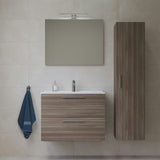 Kupaonski set Vitra Mia 79 x 39,5 cm u dekoru cordoba s ormarićem, umivaonikom, ogledalom i LED rasvjetom