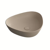 Keramički umivaonik na ploču Vitra Nuo 46,5 x 39,5 cm u boji clay beige bez otvora za miješalicu.