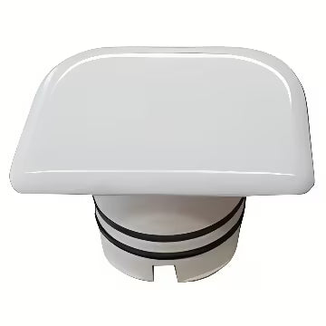 Bijeli plastični regulator protoka vitra RimEX kao zamjenski dio pro za sustav ispiranja WC školjke.