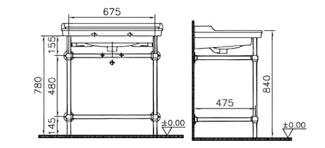 Bijeli keramički viseći umivaonik Vitra Ricordi 80 x 53 cm s otvorom za pro slavinu u sredini i preljevom.