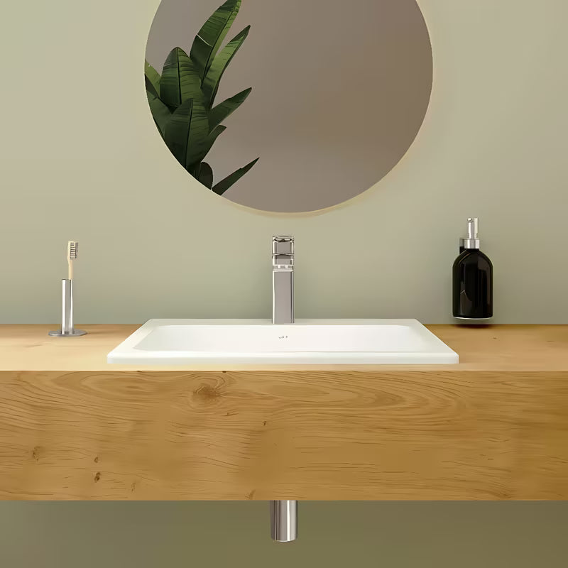 Ugradbeni umivaonik Vitra S20 55 x 45 cm od bijele keramike s preljevom i otvorom pro za slavinu u sredini