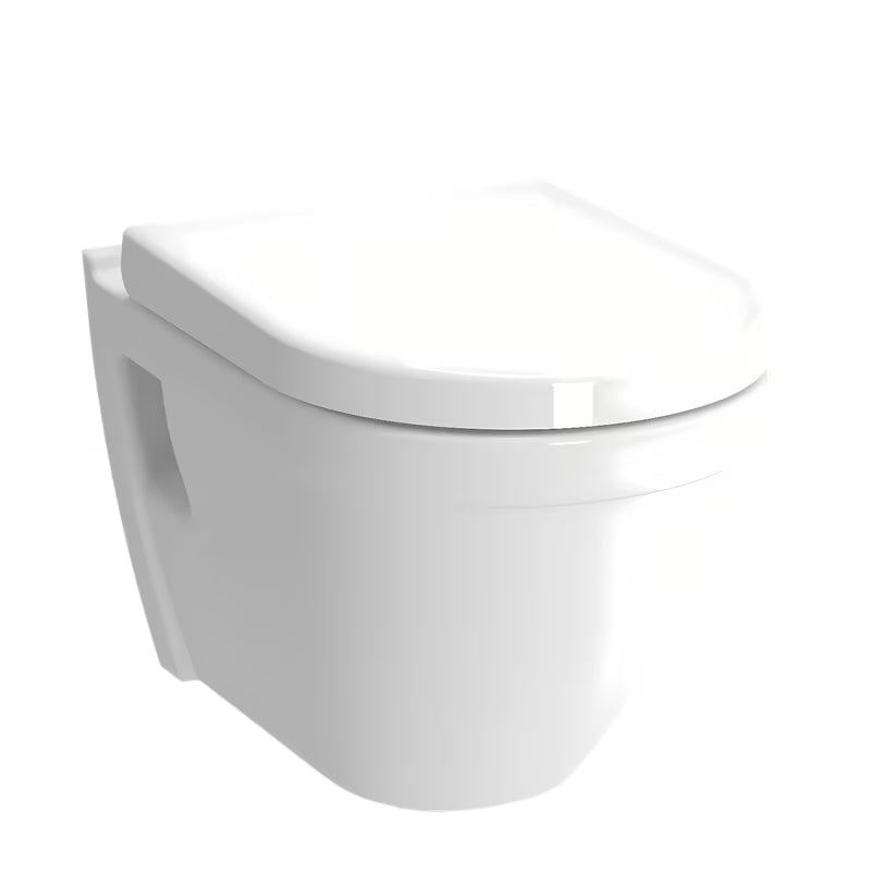 Bijeli viseća WC školjka vitra S50 s vidljivim bočnim pričvršćenjem